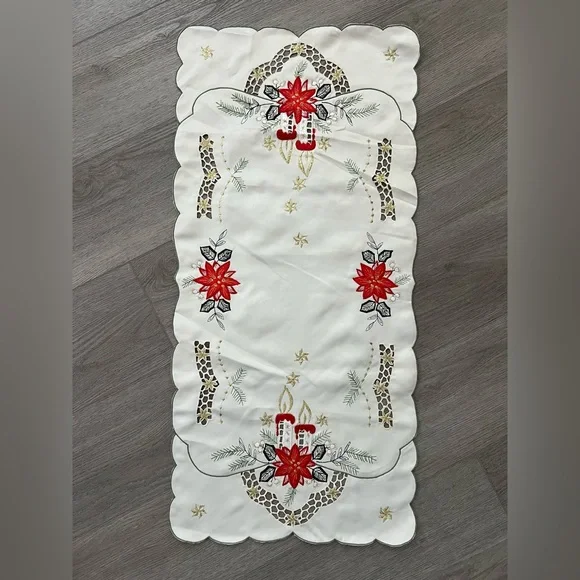 Festive Embroidered Table Runner - Picture 2 of 5